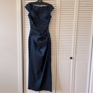 Rickie Freeman for Teri Jon Navy Blue Gown